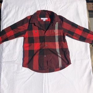 Kids Burberry plaid long sleeve button down